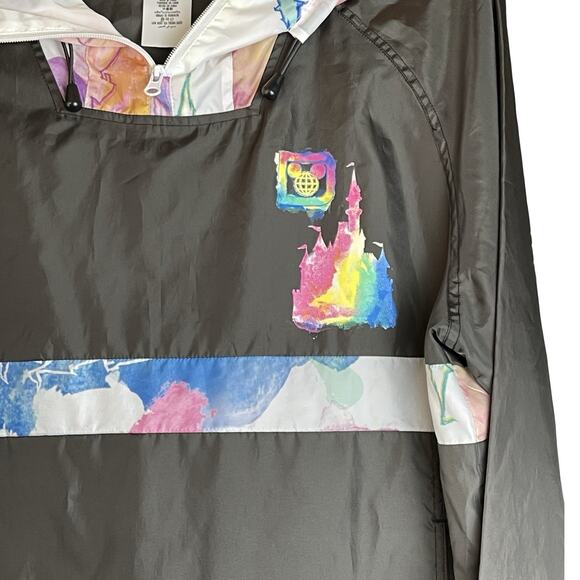 Walt Disney World Watercolor Art 1/4 zip castle graphic lightweight windbreaker - Picture 2 of 8